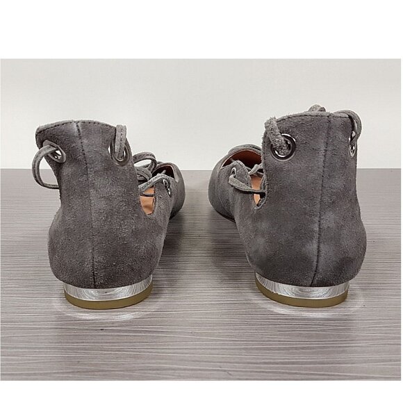 Halogen Nella Ghillie Flat, Grey Kid Leather, Womens Size 5.5 & 8.5 - Picture 6 of 10